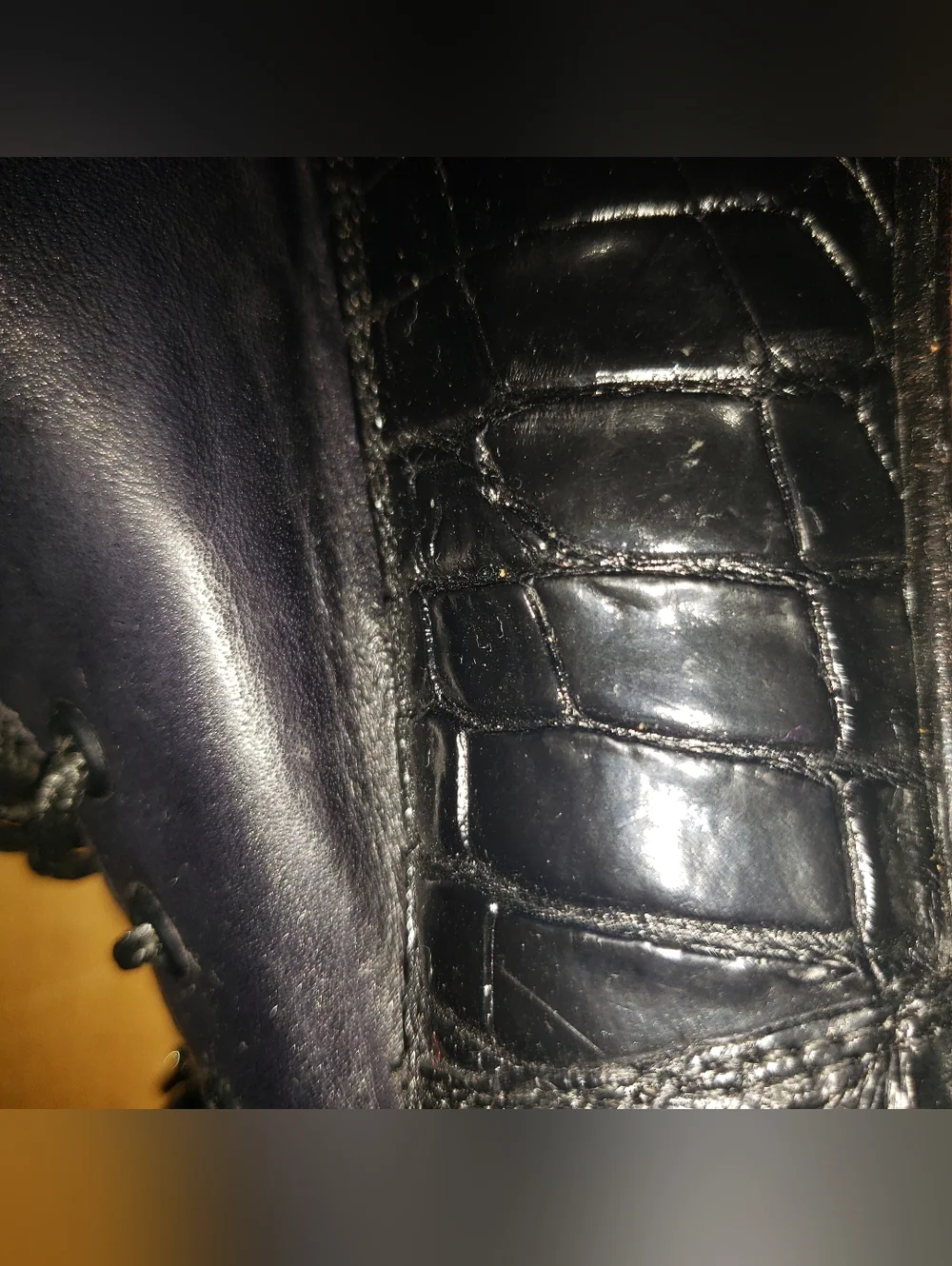 Genuine Alligator Skin Black On Black Combat Boots Men 9 
